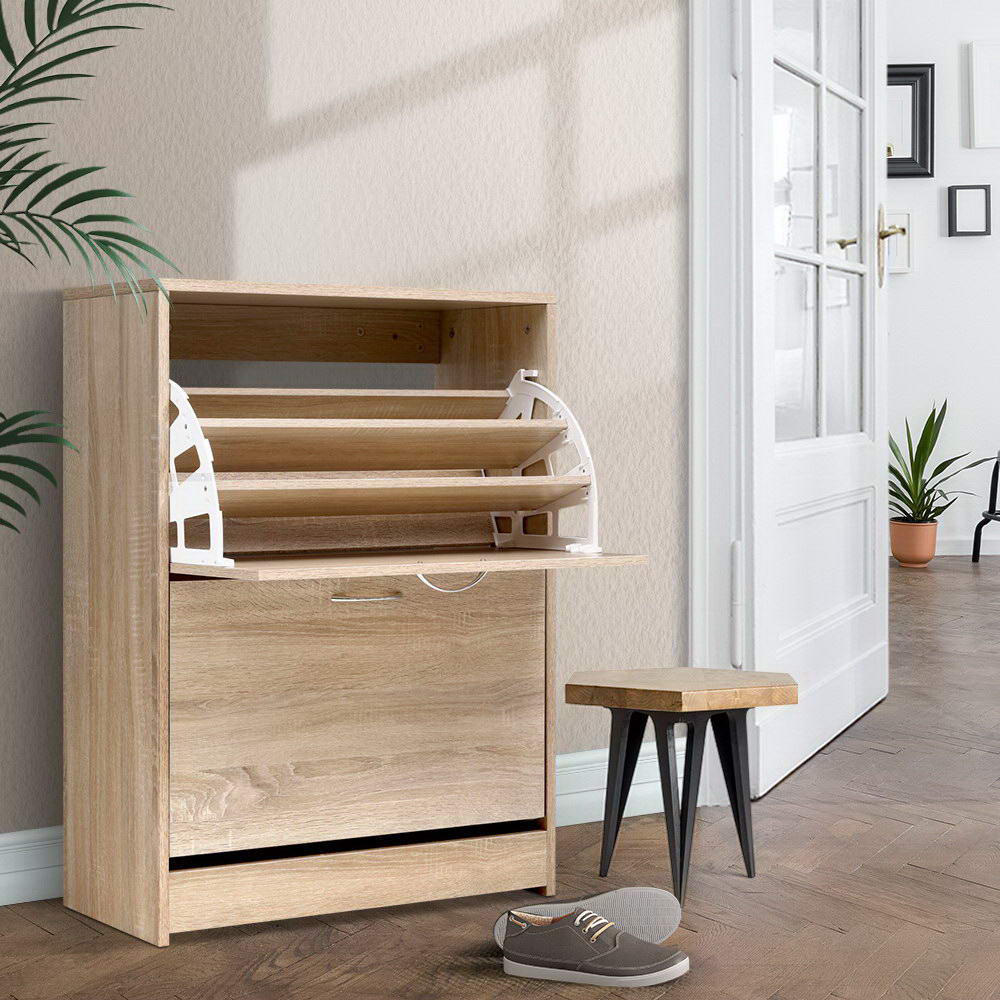 Artiss Nina Shoe Rack Cabinet 24 Pairs Wood