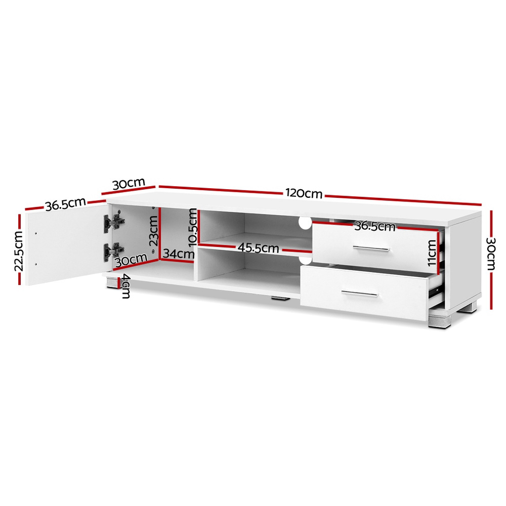 Artiss Dylan White TV Cabinet 120cm view 4