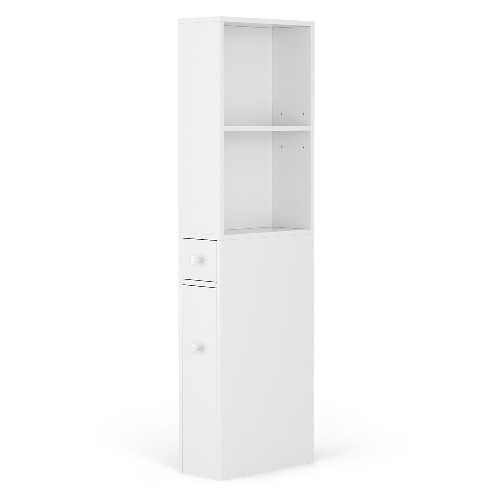 Artiss Slim Corner Bathroom Cabinet 135cm White view 4