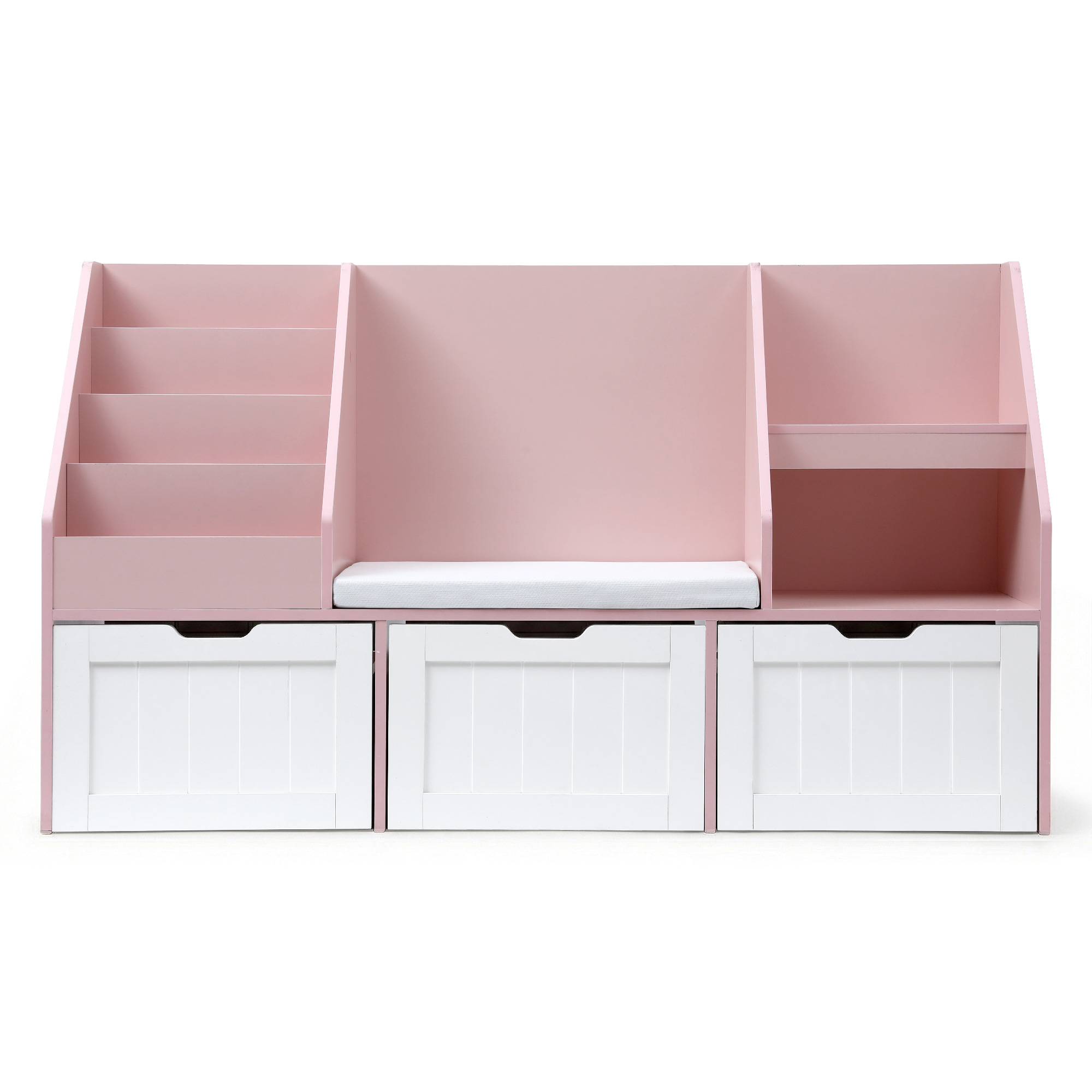 Keezi Kids Bookshelf and Storage Unit with Bench Seat view 4