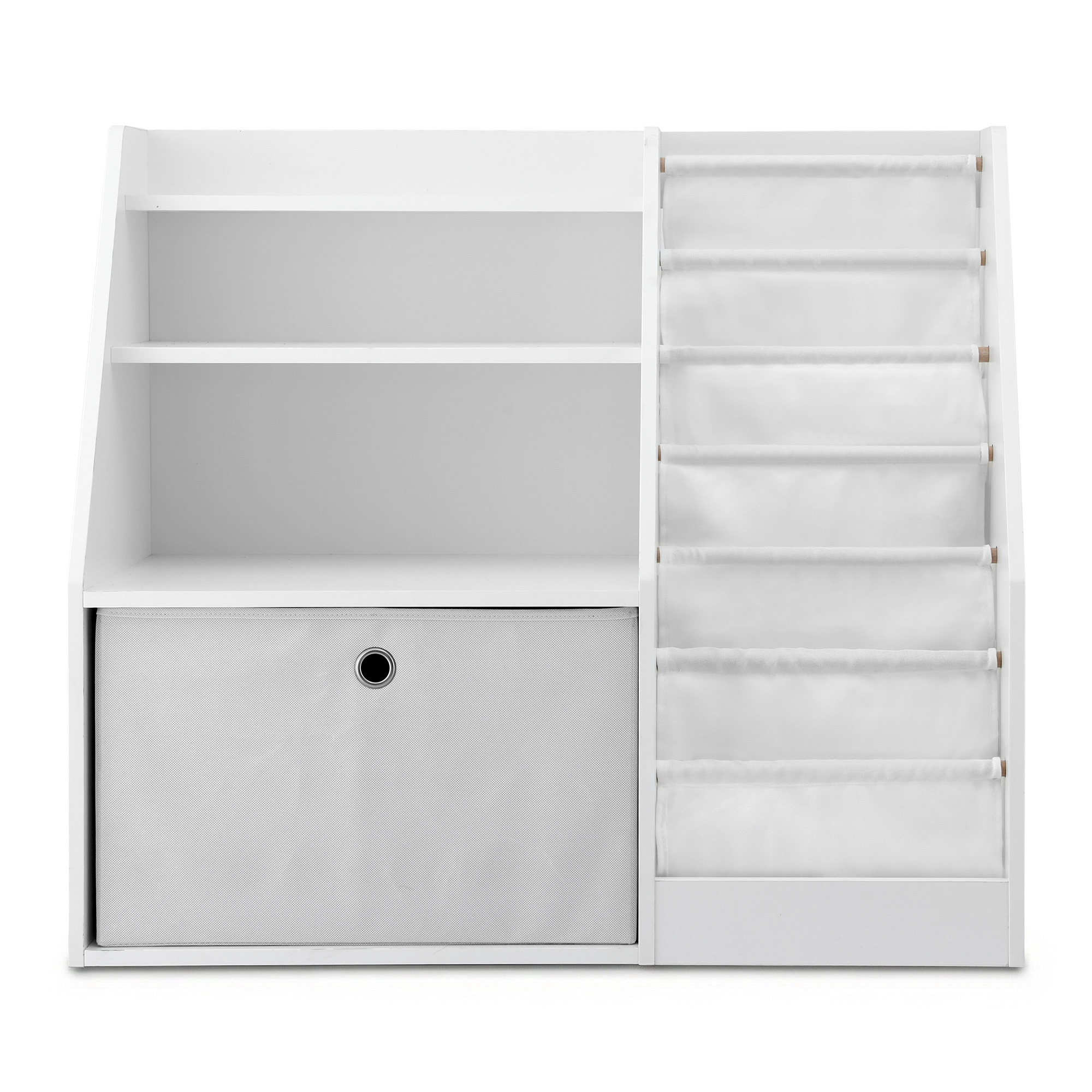 Keezi Kids Bookshelf and Storage Organizer with Sling Pouches view 4
