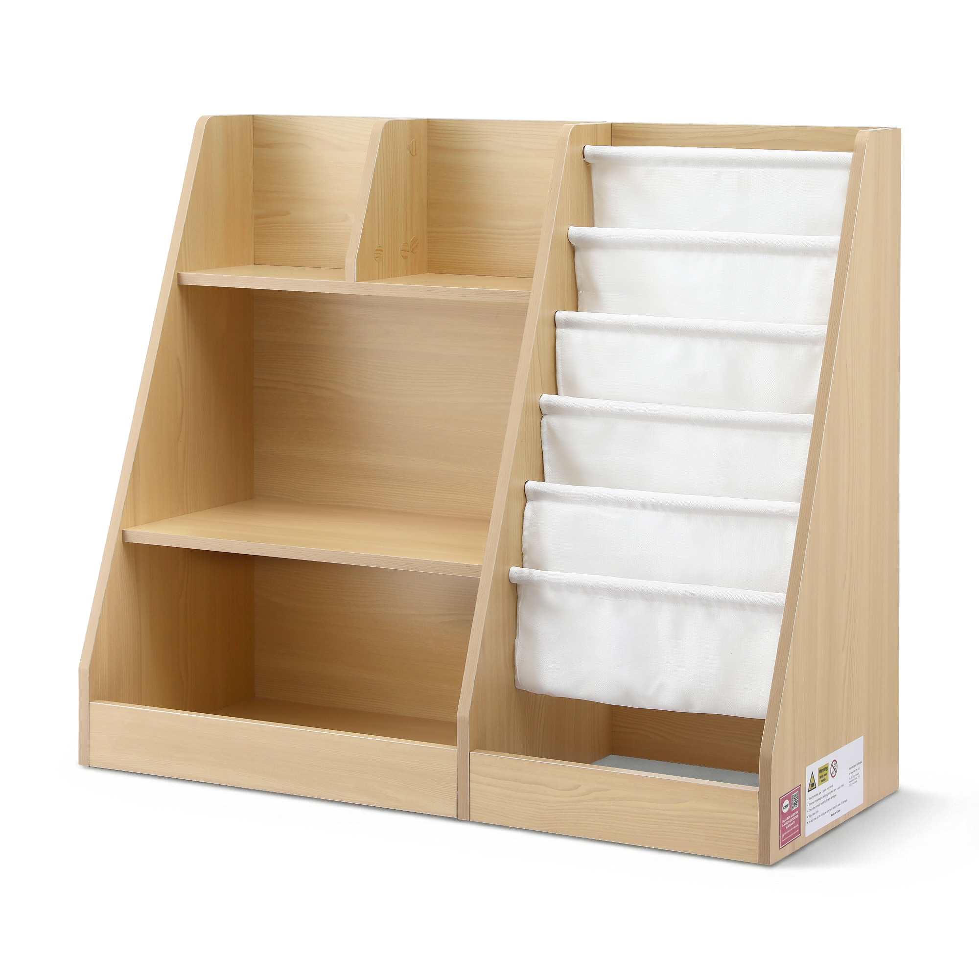 Keezi Kids Wood Bookcase with Storage Rack Shelves