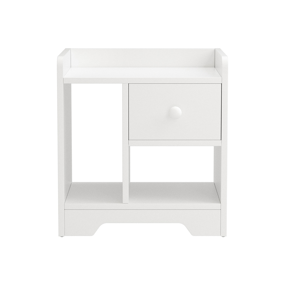 Artiss Bedside Table Nightstand with Open Shelf, White view 3