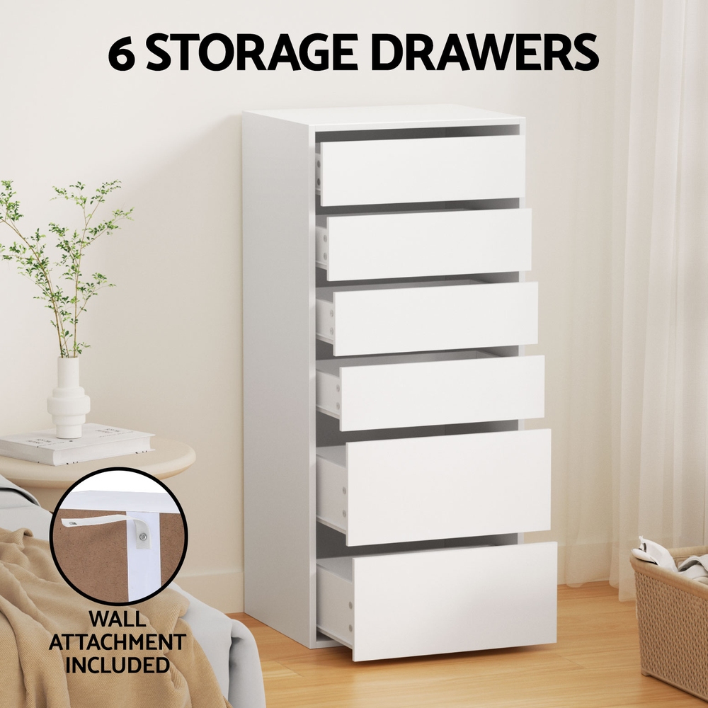 Artiss 6 Chest of Drawers Dresser Tallboy, 3 Colours view 5