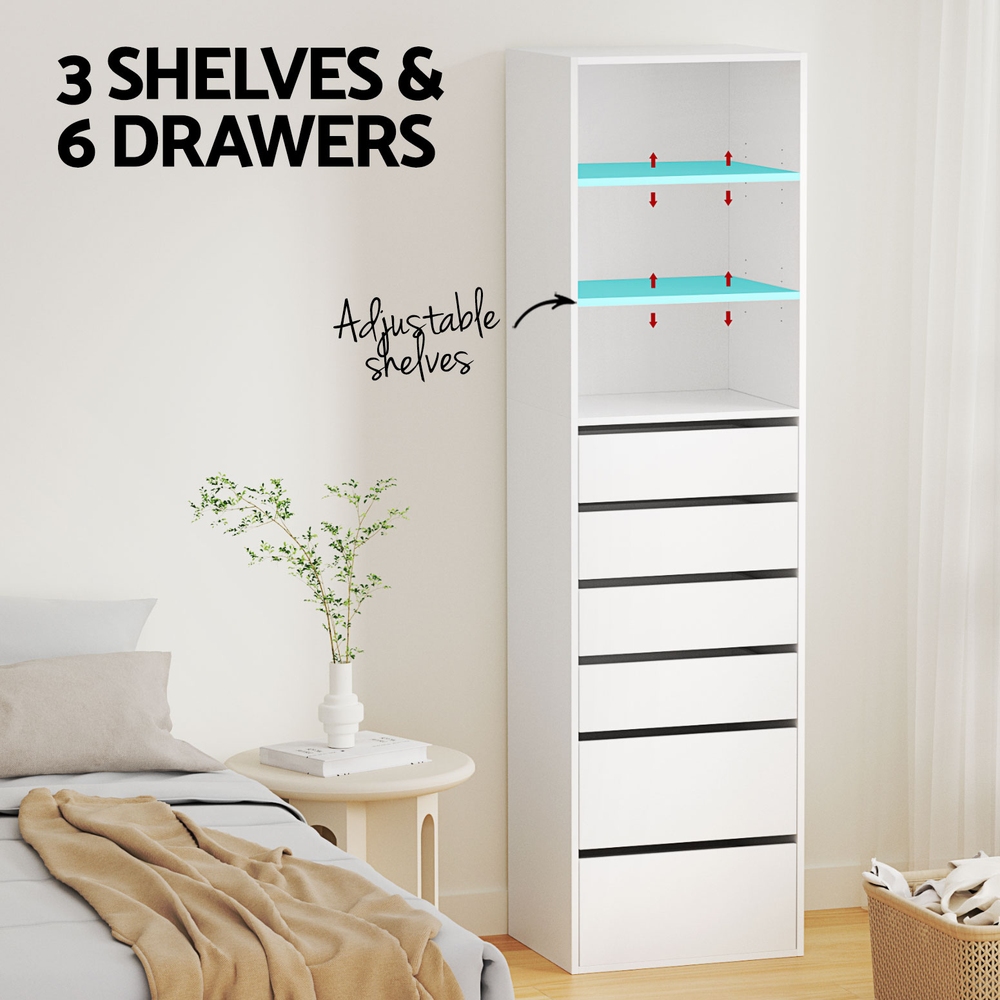 Artiss 6 Chest of Drawers Tallboy Cabinet, 3 Colours view 5