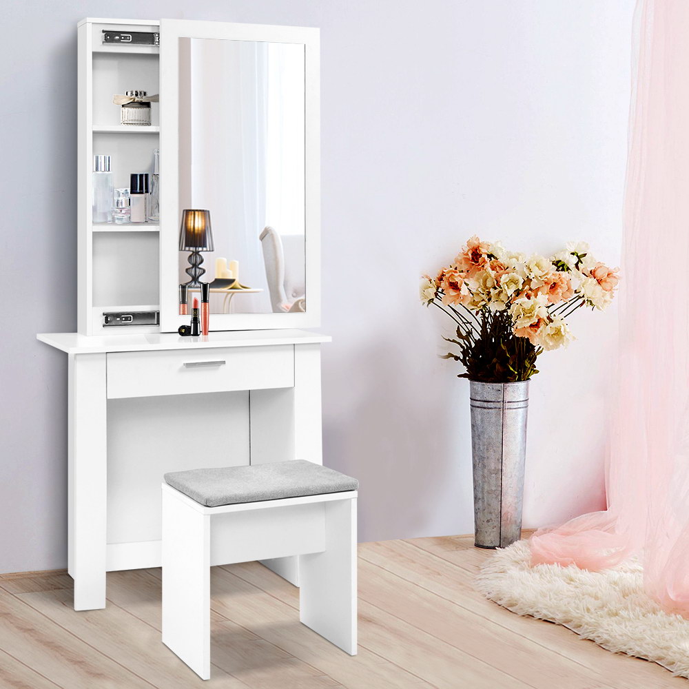 Artiss Demi Dressing Table Stool Set, Sliding Mirror