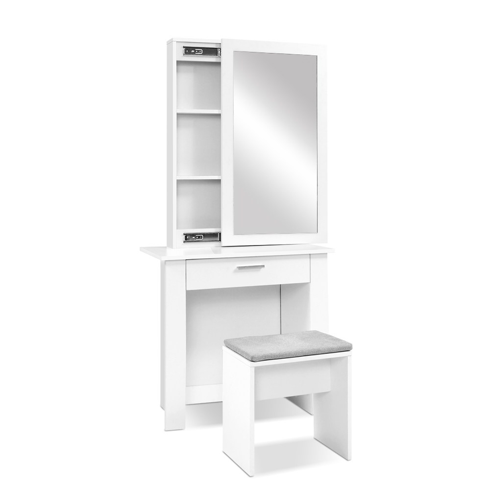Artiss Demi Dressing Table Stool Set, Sliding Mirror view 3