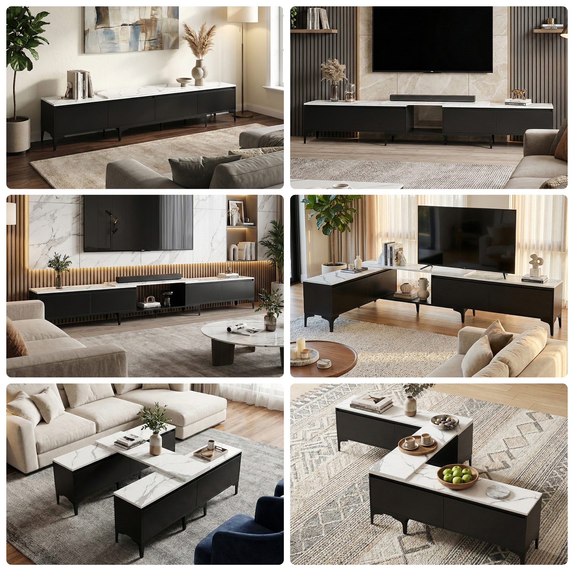 Artiss Extendable TV Cabinet Entertainment Unit 240 to 340cm view 5