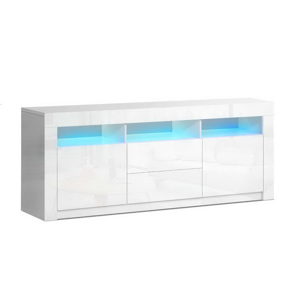 Artiss LED TV Cabinet Entertainment Unit 160cm White view 3