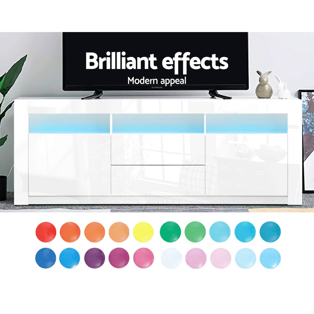 Artiss LED TV Cabinet Entertainment Unit 160cm White view 5