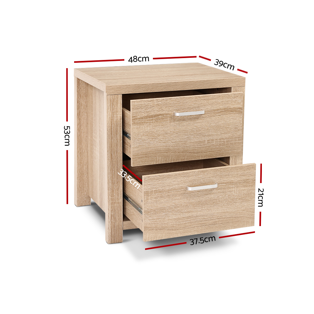 Artiss MAXI Pine Bedside Table, Single or Set of 2 view 2