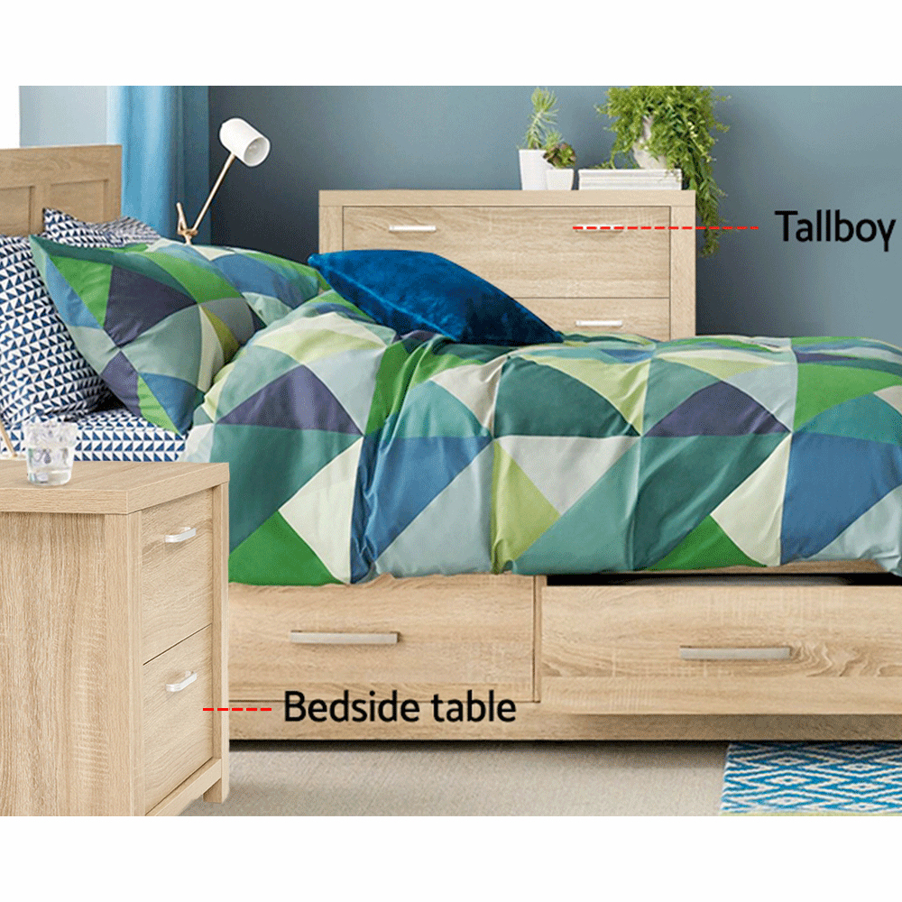 Artiss MAXI Pine Bedside Table, Single or Set of 2 view 5