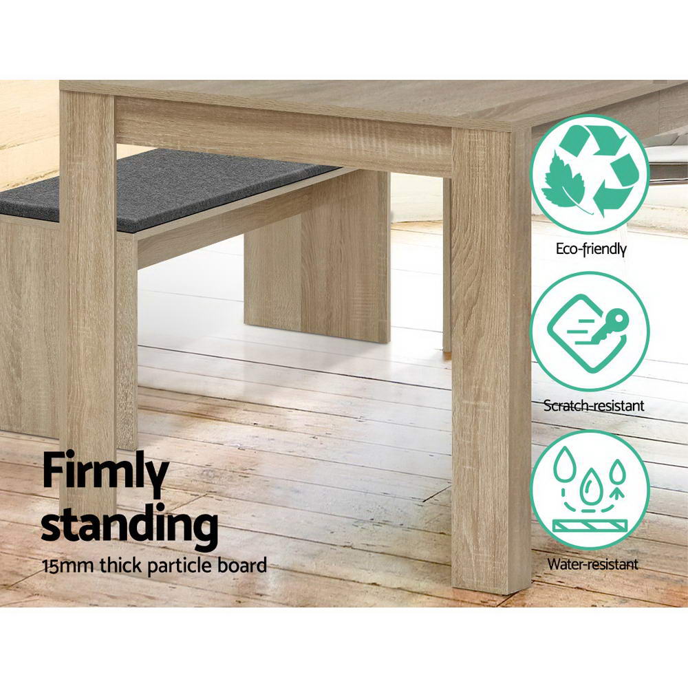 Artiss Rectangular Dining Table 4 Seater 120cm in 2 Colours view 5