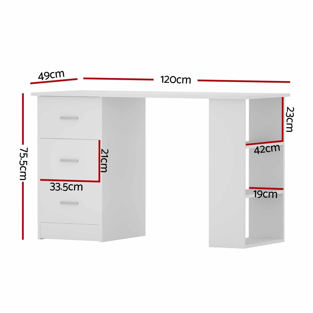 Artiss Bobb Computer Desk Shelf Cabinet 120cm in 2 Colours view 2