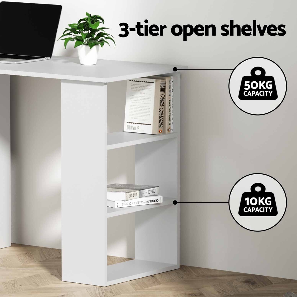 Artiss Bobb Computer Desk Shelf Cabinet 120cm in 2 Colours view 4
