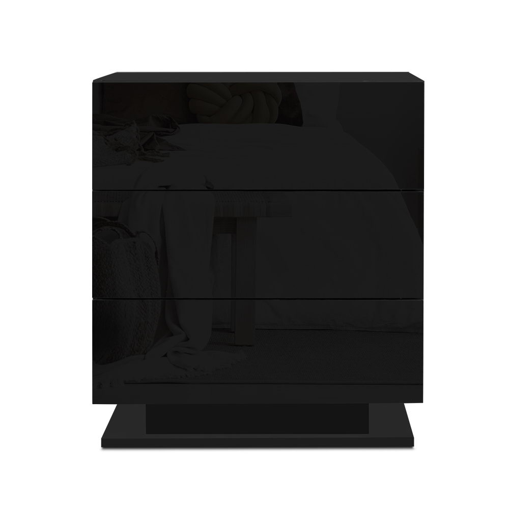 Artiss MORI LED Bedside Table, 3 Drawers, Multiple Colours view 3