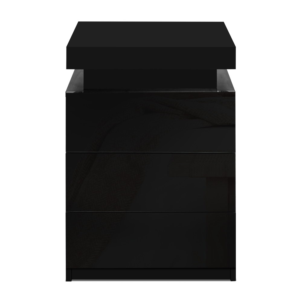 Artiss COLEY LED Bedside Table, 3 Drawers, Multiple Colours view 3