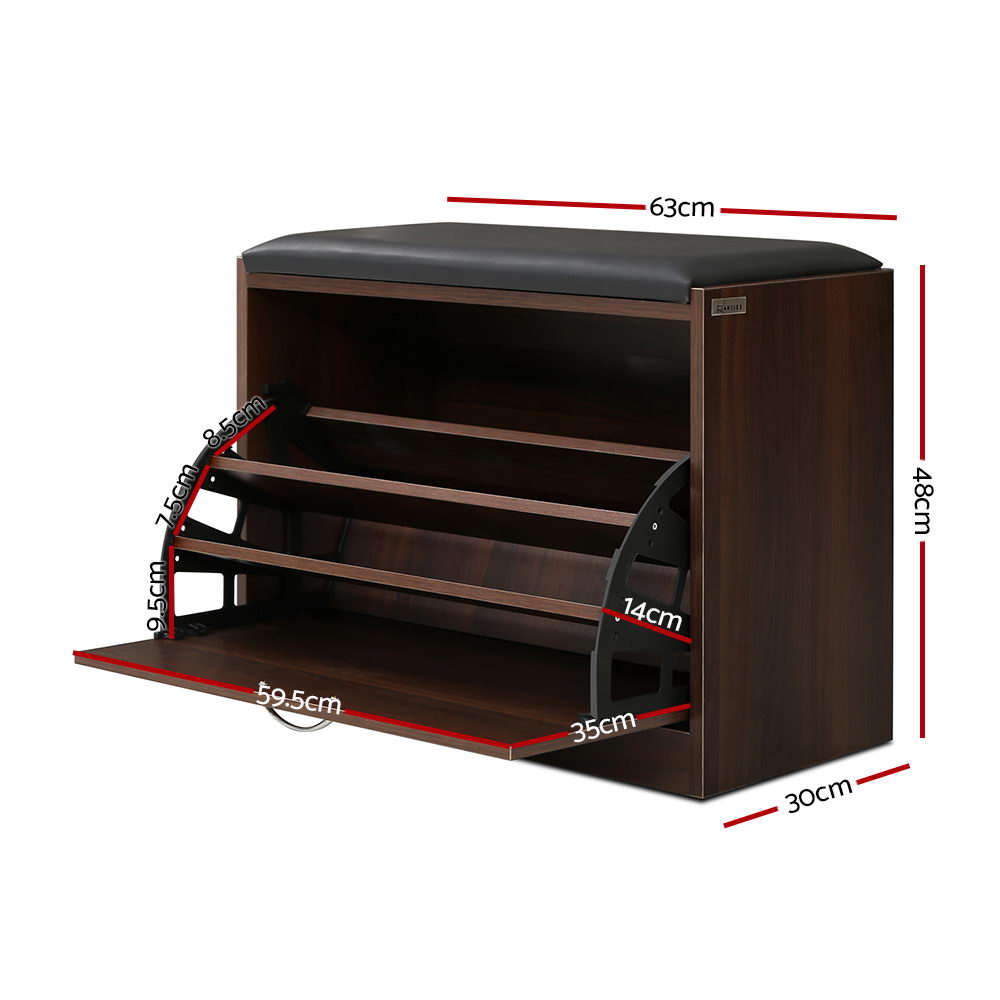 Artiss Shoe Rack Cabinet Bench 15 Pairs Kyla view 2