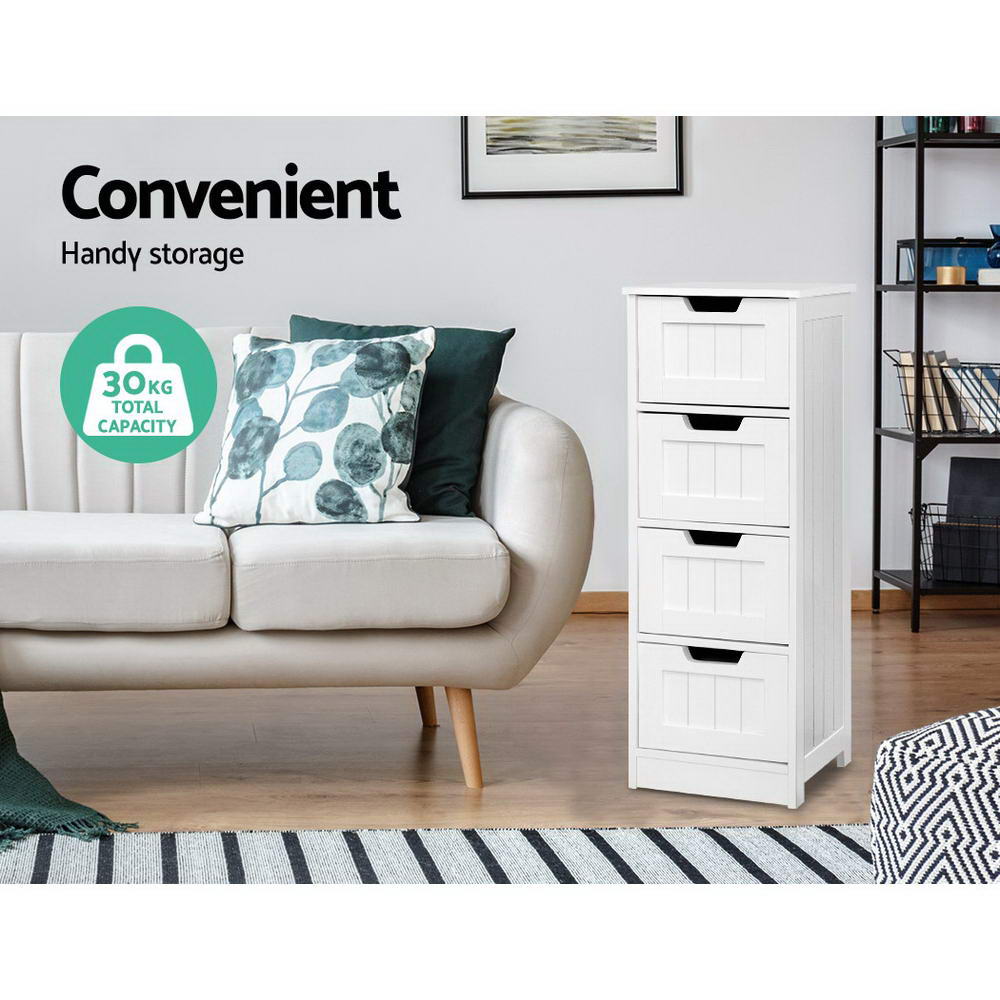 Artiss LEESA 4 Chest of Drawers, White view 5
