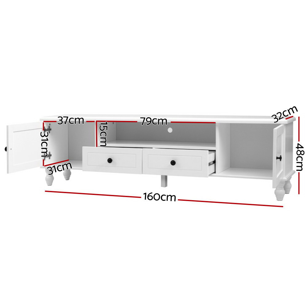 Artiss Kubi TV Cabinet Entertainment Unit 160cm White view 4