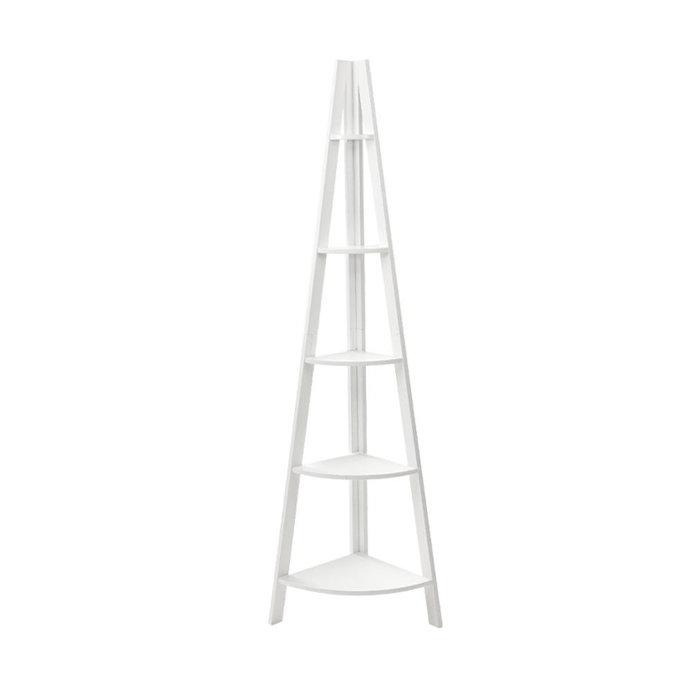 Artiss Cane 5-Tier Corner Shelf White view 5