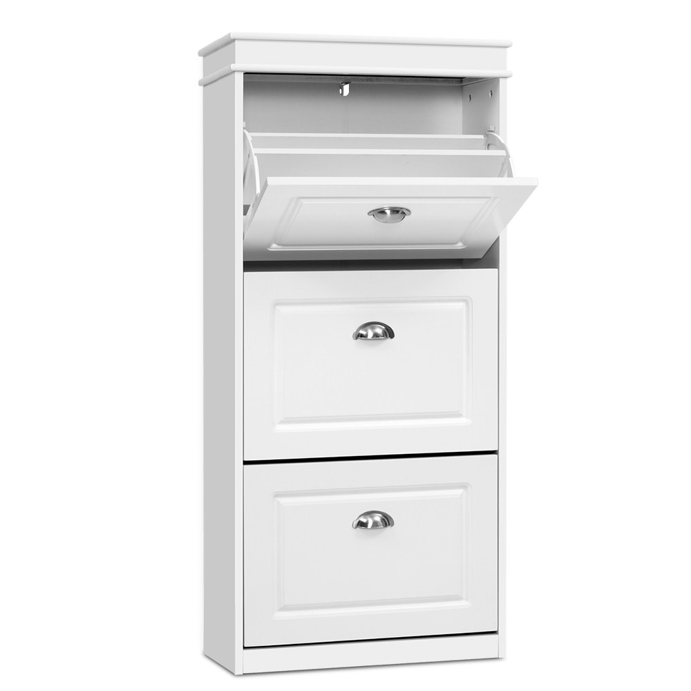 Artiss Sena Shoe Rack Cabinet 18 Pairs White view 3