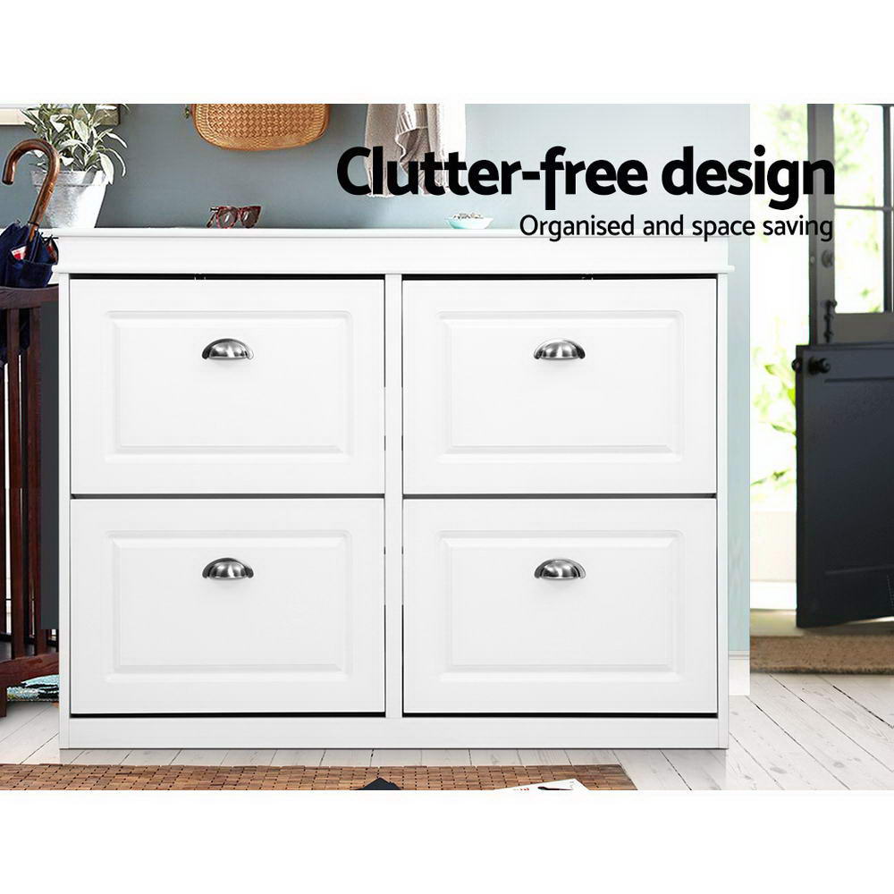 Artiss Paul Shoe Rack Cabinet 16 Pairs White view 5