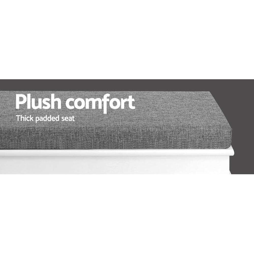 Artiss Shoe Rack Cabinet Bench 2-Tier 8 Pairs White view 4