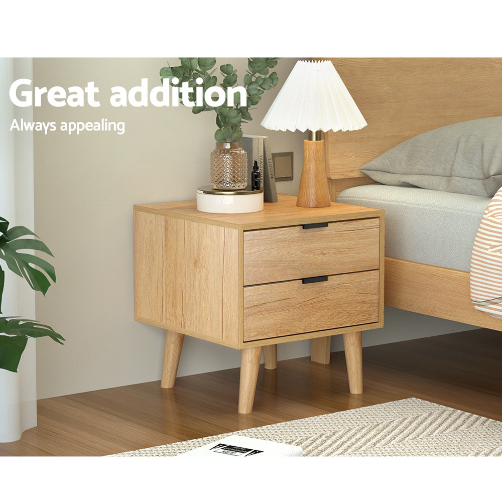 Artiss Bedside Table with 2 Drawers, in 2 Colours view 4