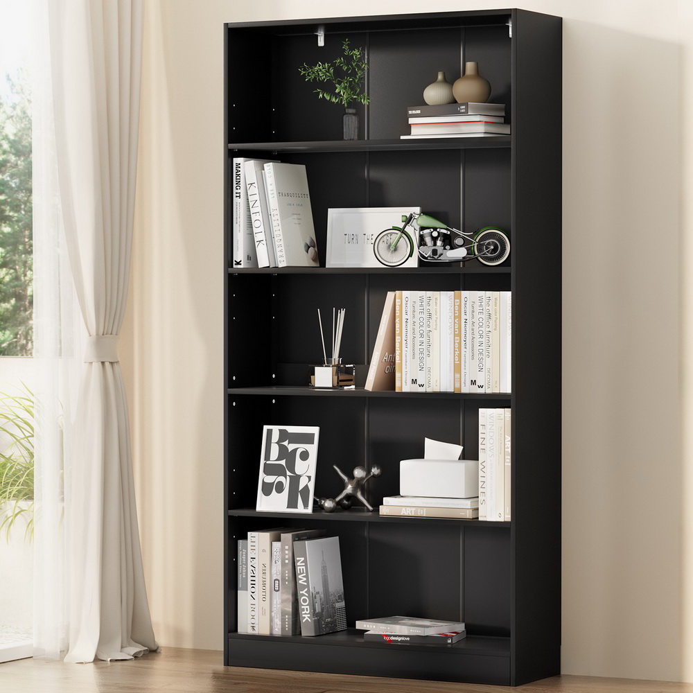 Artiss Anton 5-Tier Bookshelf Black