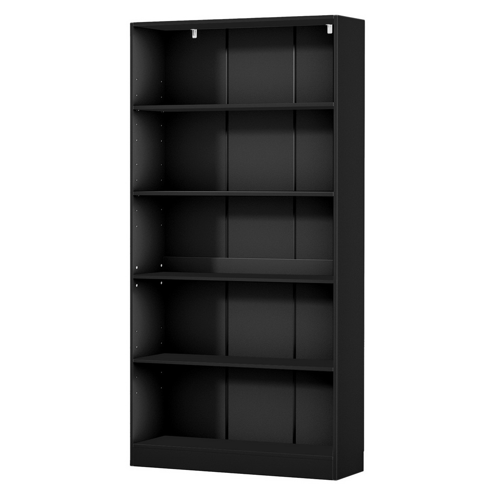Artiss Anton 5-Tier Bookshelf Black view 3