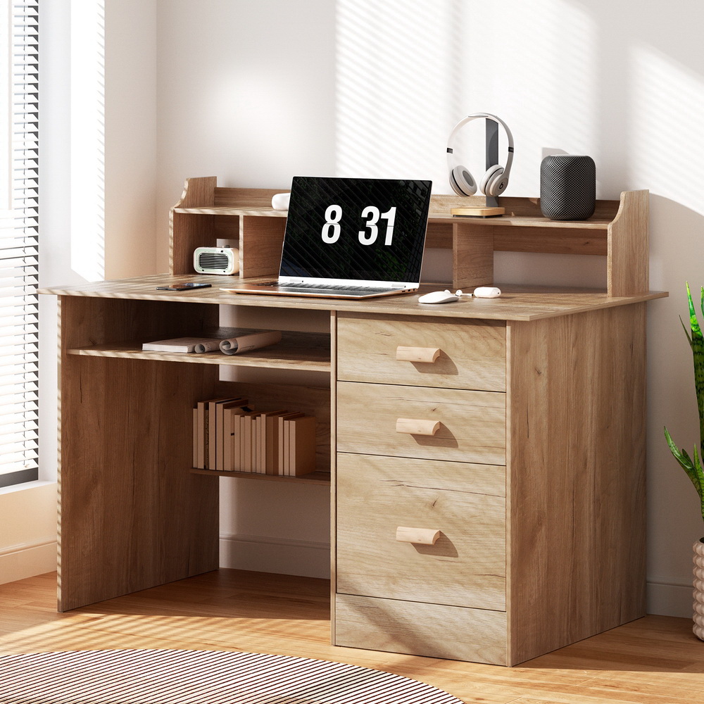 Artiss Computer Desk with 2-Tier Shelf and Drawers