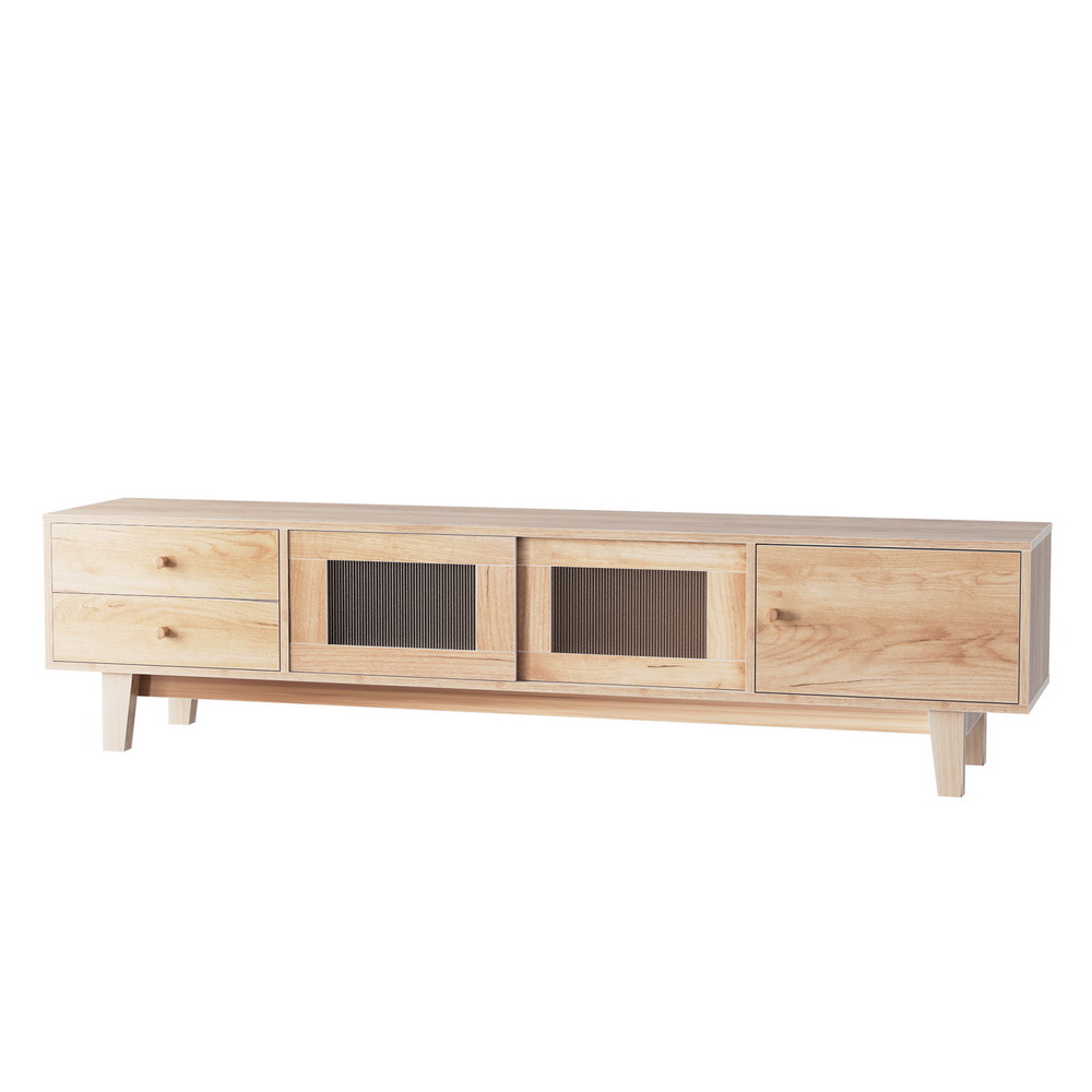 Artiss TV Cabinet Entertainment Unit with Drawer 180cm Wood view 3
