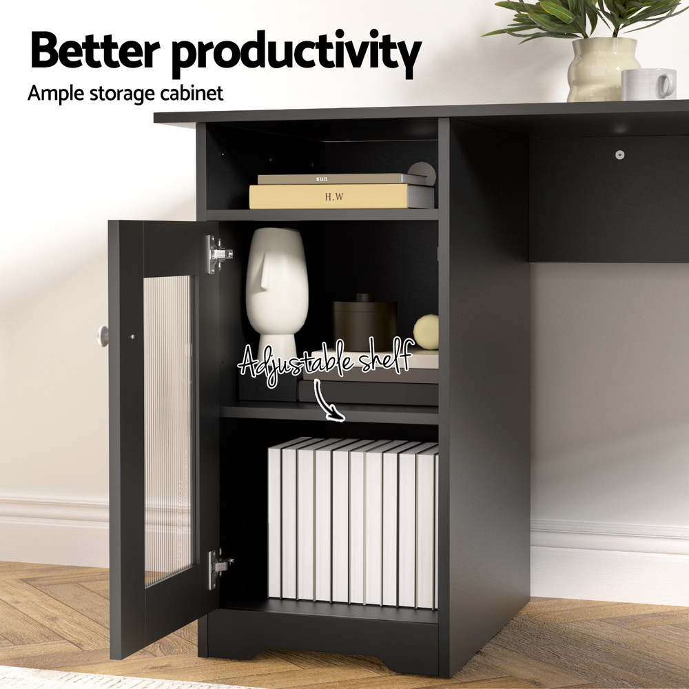 Artiss L-Shaped Corner Computer Desk with Storage view 5