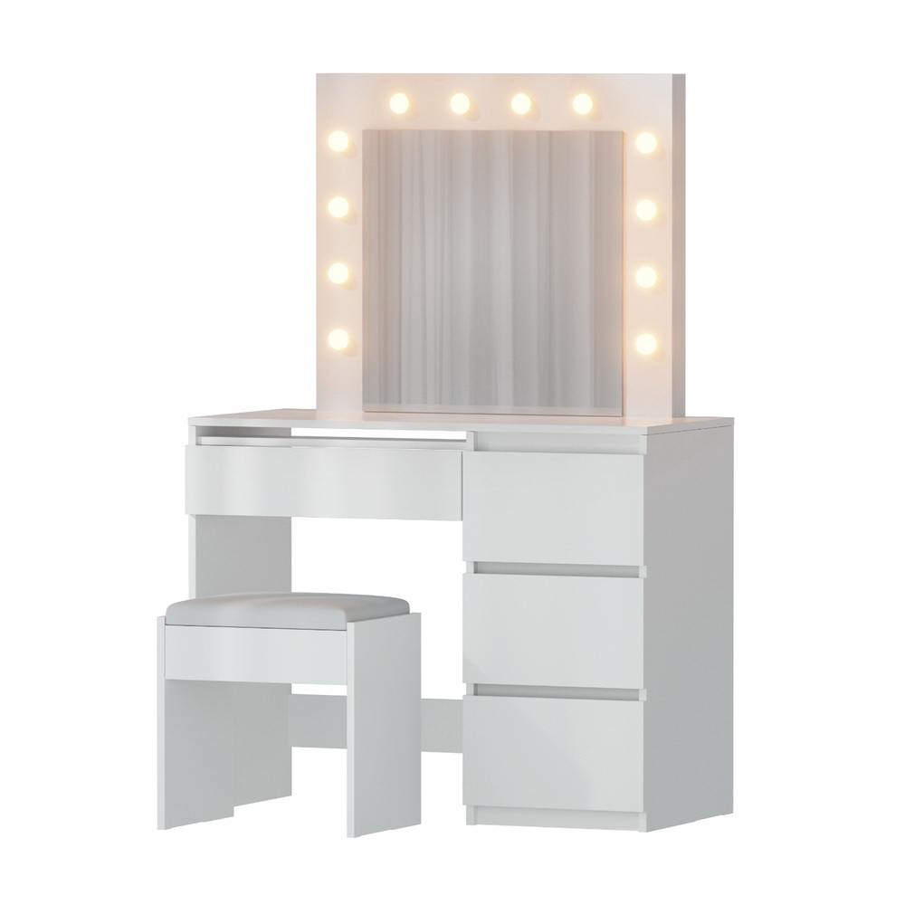 Artiss Dressing Table Set with Stool, 12 LED Bulbs
