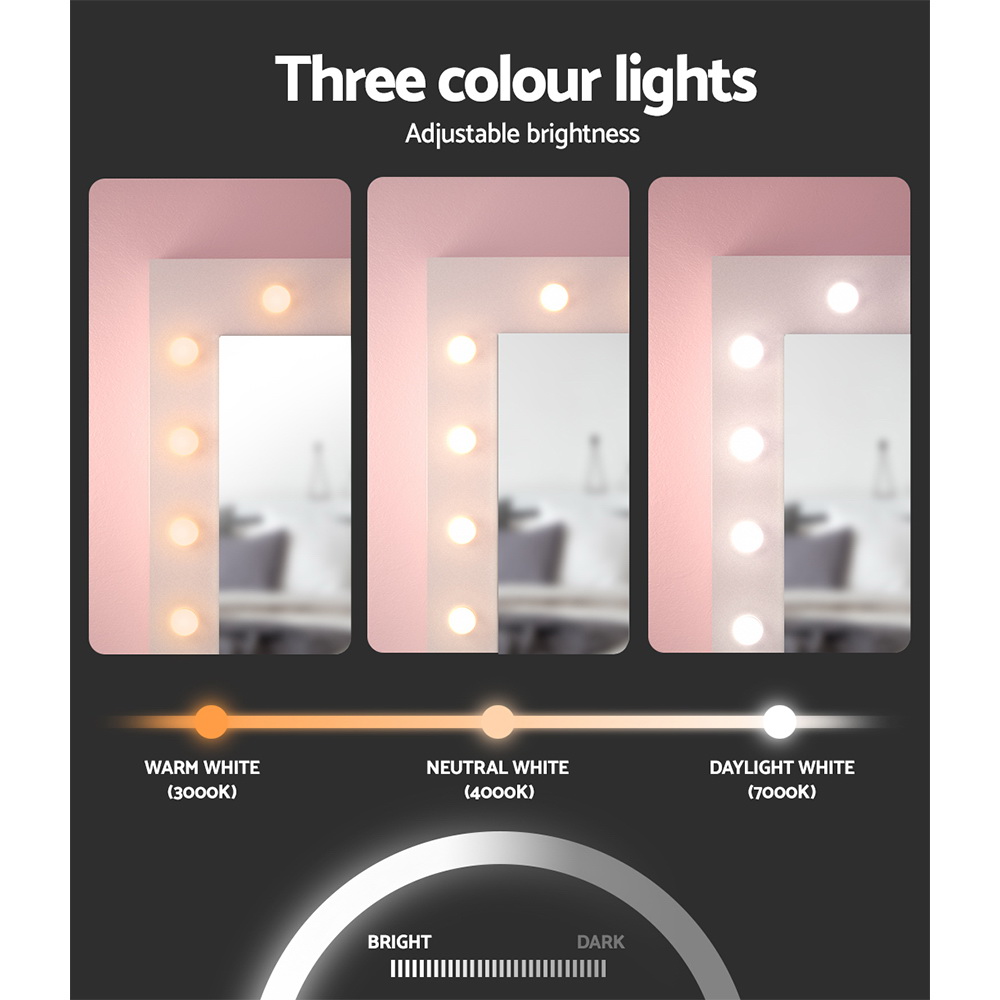 Artiss Dressing Table Set with Stool, 12 LED Bulbs view 4