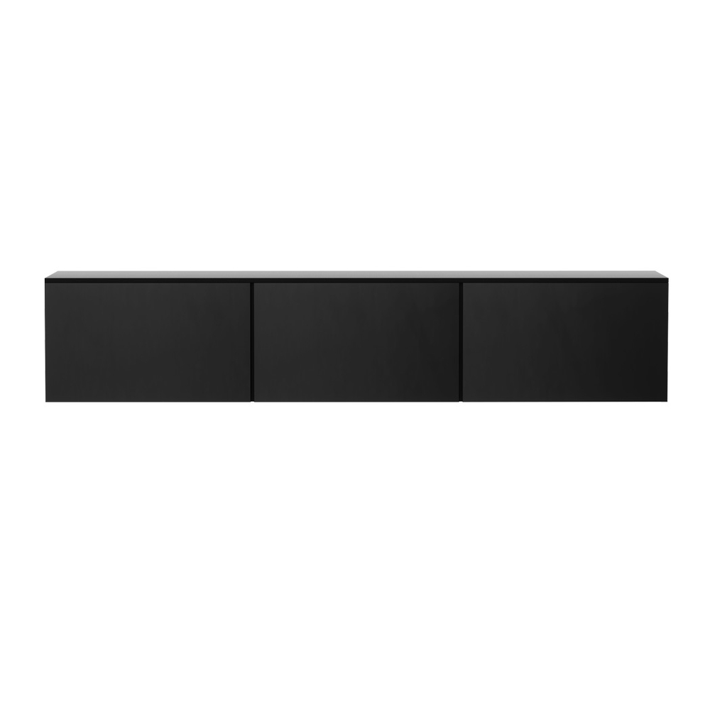 Artiss Floating TV Cabinet High Gloss Black 3 Cabinets 200cm view 5