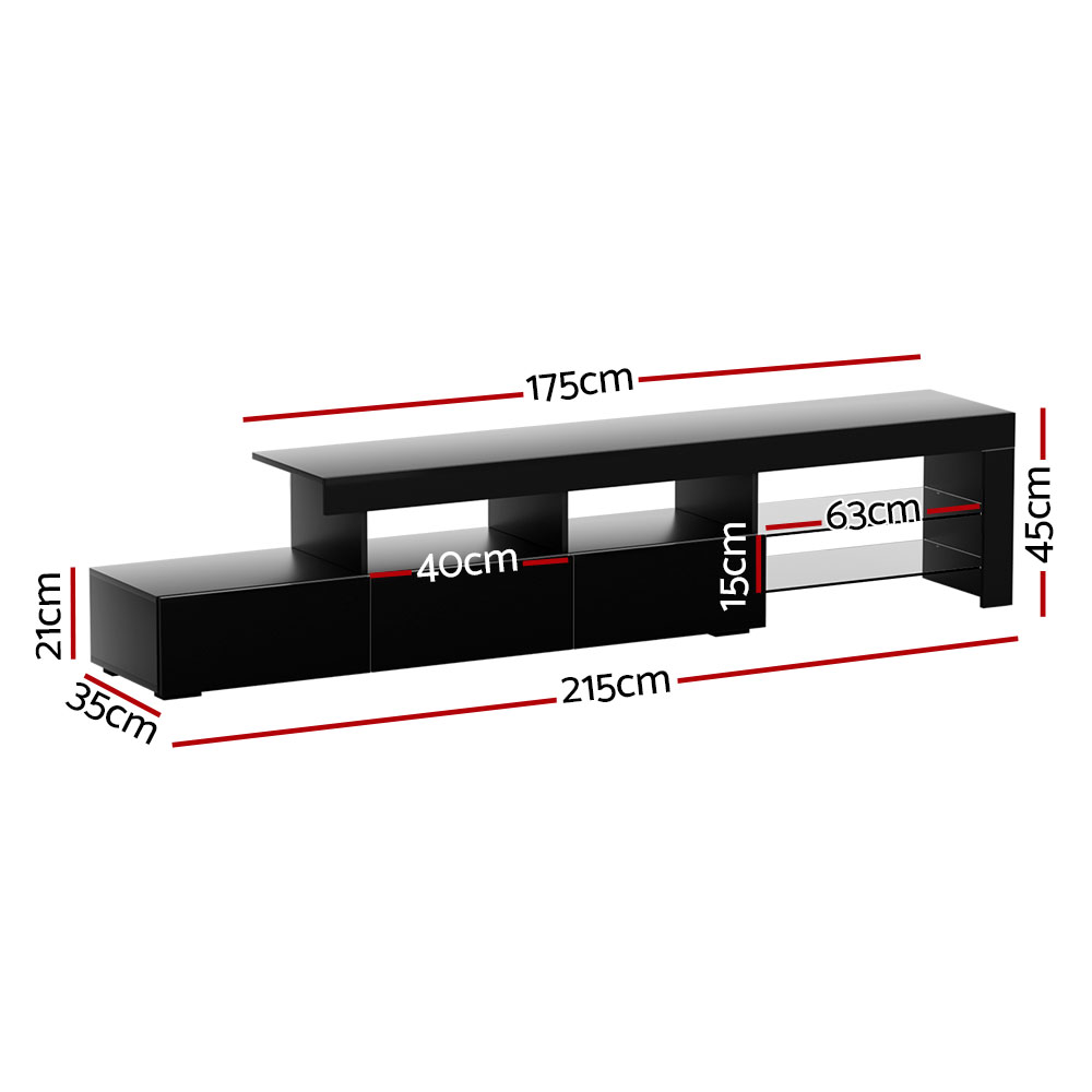 Artiss LED TV Cabinet Entertainment Unit Black in 2 Colours view 4