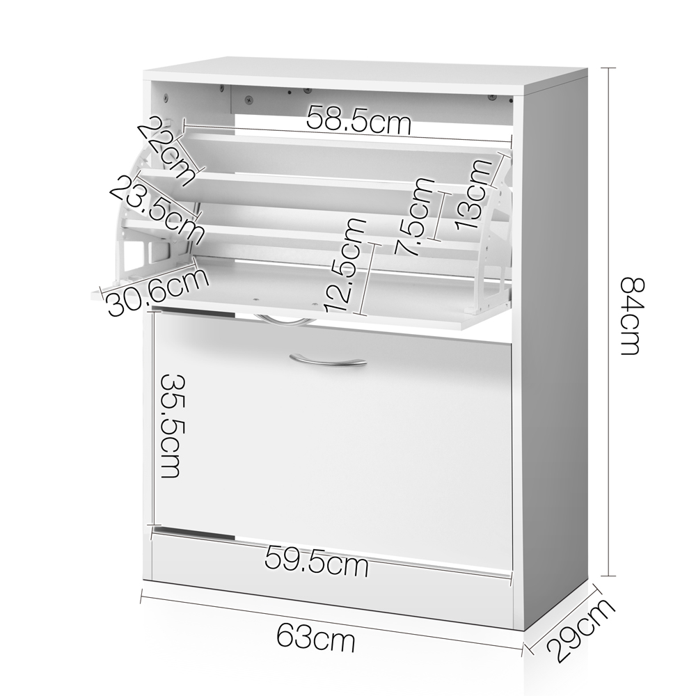 Artiss Iris Shoe Rack Cabinet 24 Pairs Adjustable view 4