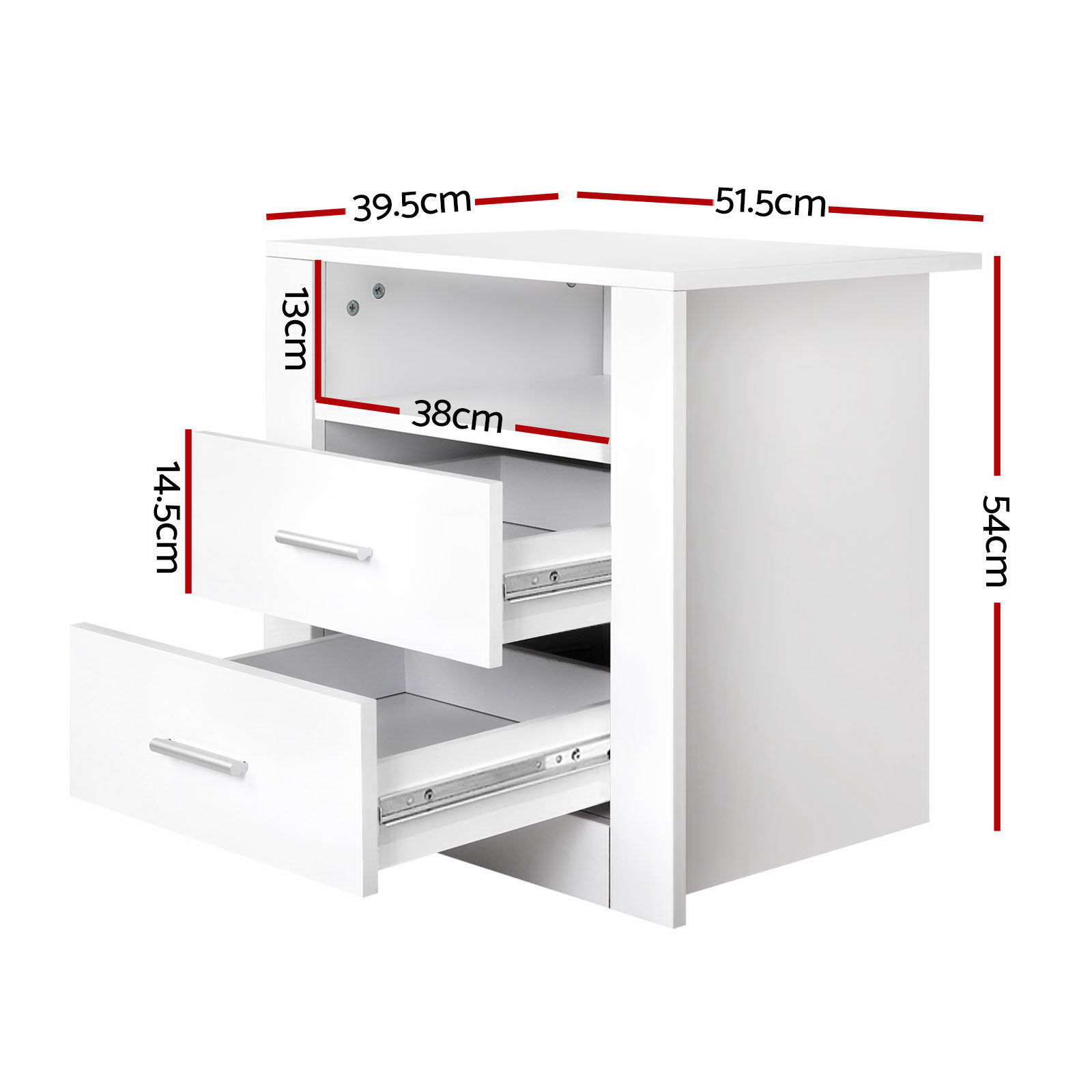 Artiss TARA Bedside Table with Shelf, Single or Pair view 2