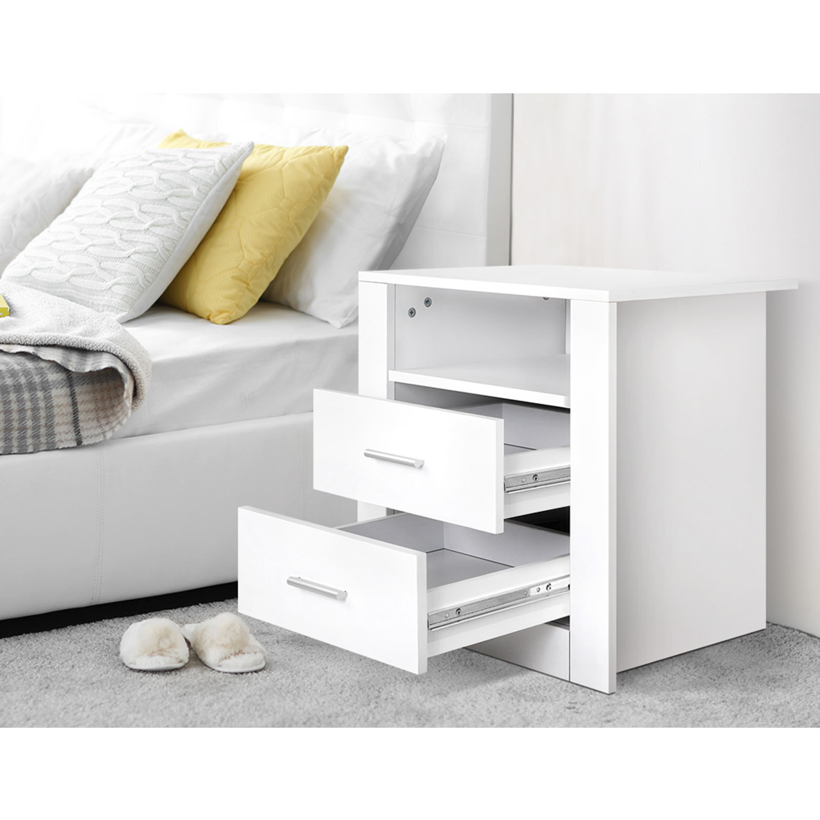 Artiss TARA Bedside Table with Shelf, Single or Pair view 3