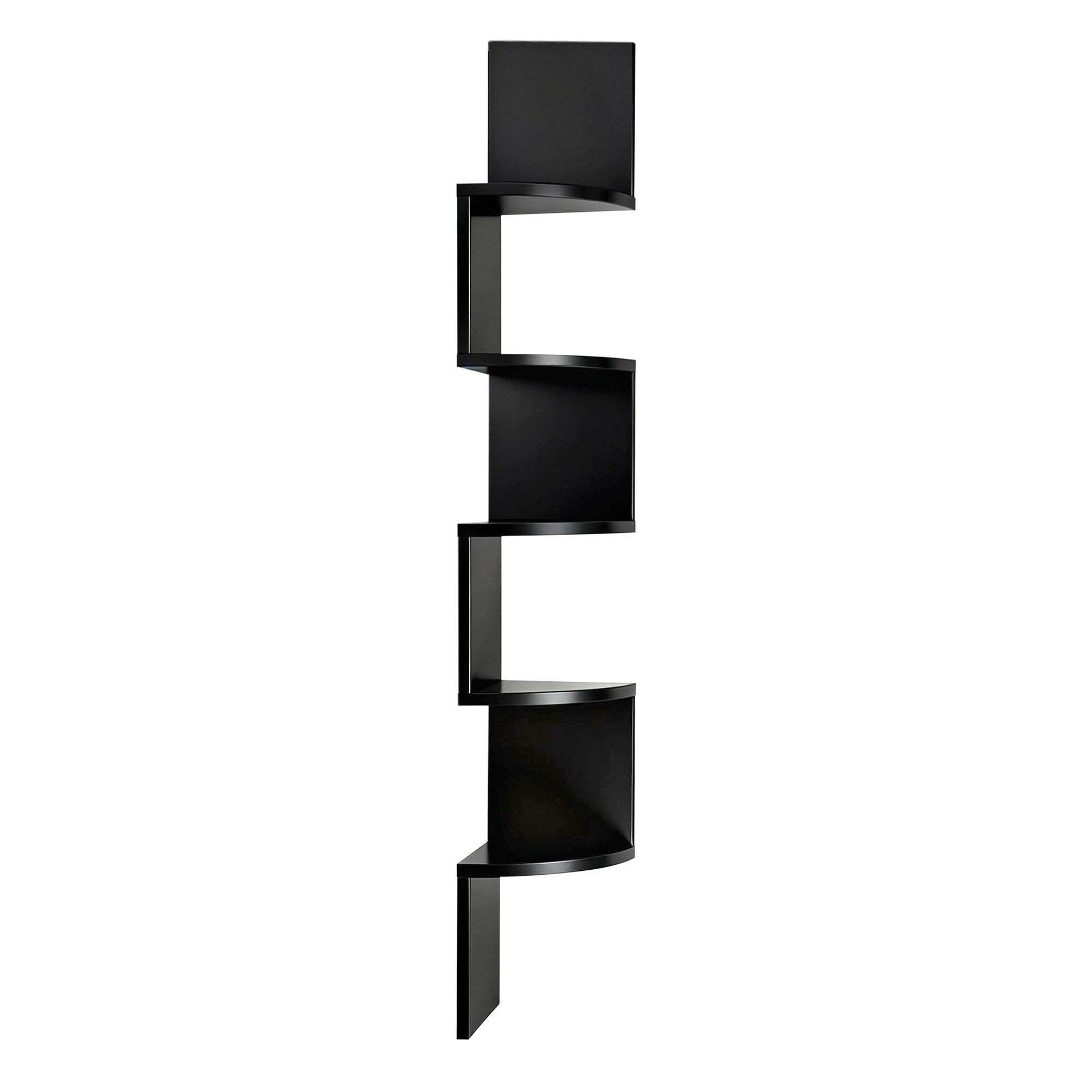 Artiss Wall Shelf Bookshelf Corner Floating 5-Tier Black view 4