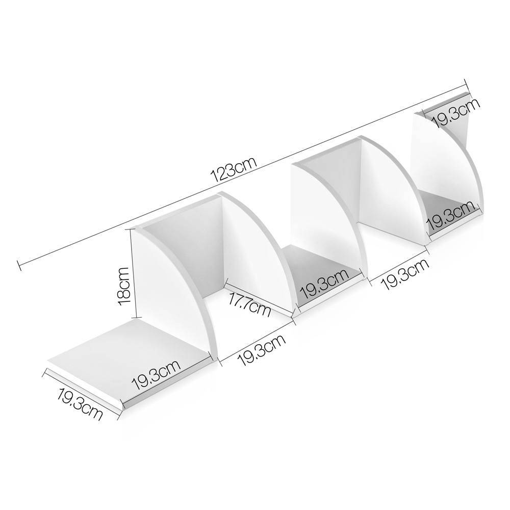 Artiss Wall Shelf Corner Floating 5-Tier White view 2
