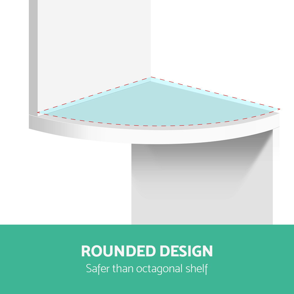 Artiss Wall Shelf Corner Floating 5-Tier White view 4