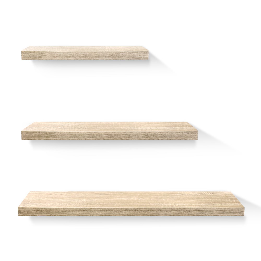 Artiss Floating Wall Shelf Set of 3 Oak in 2 Colours