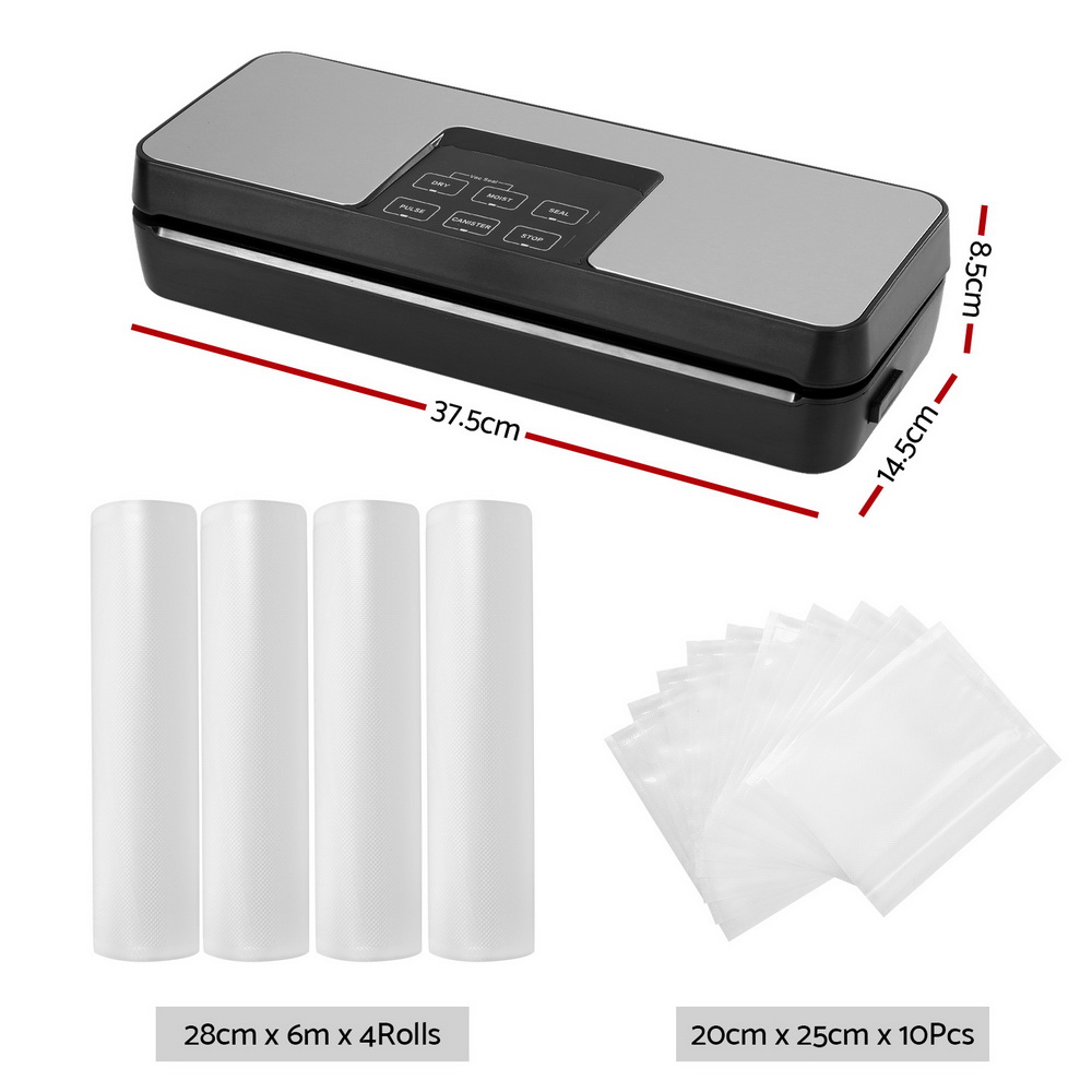 Devanti Vacuum Sealer Machine with 28cm Storage Bags view 2