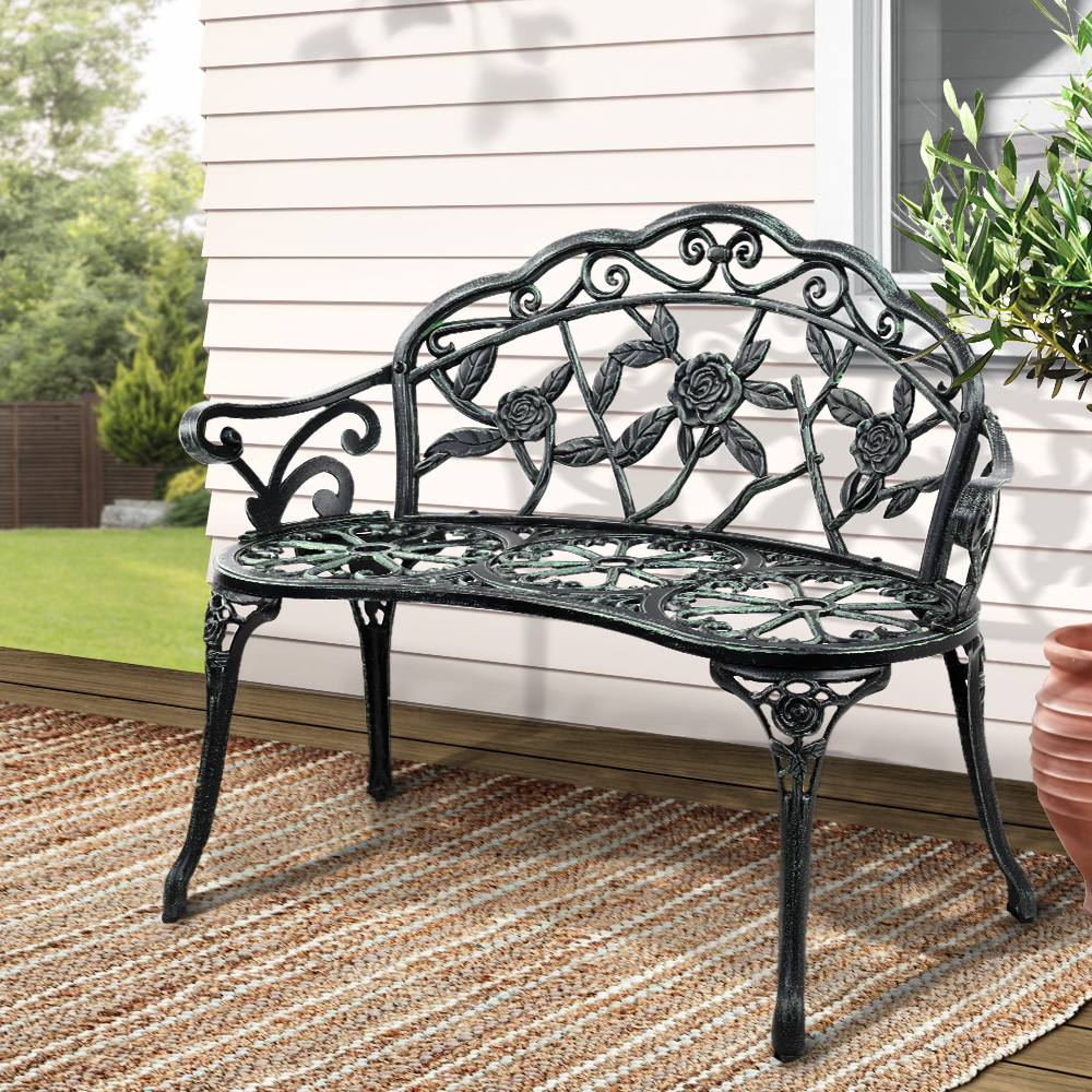 Gardeon Cast Aluminium Garden Bench 100cm