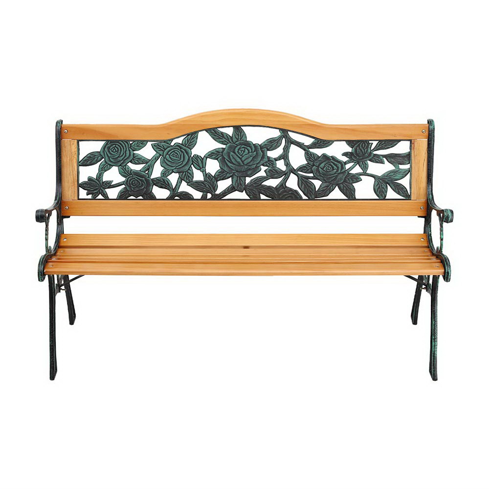 Gardeon Cast Iron Garden Bench 126cm 3-Seater view 3