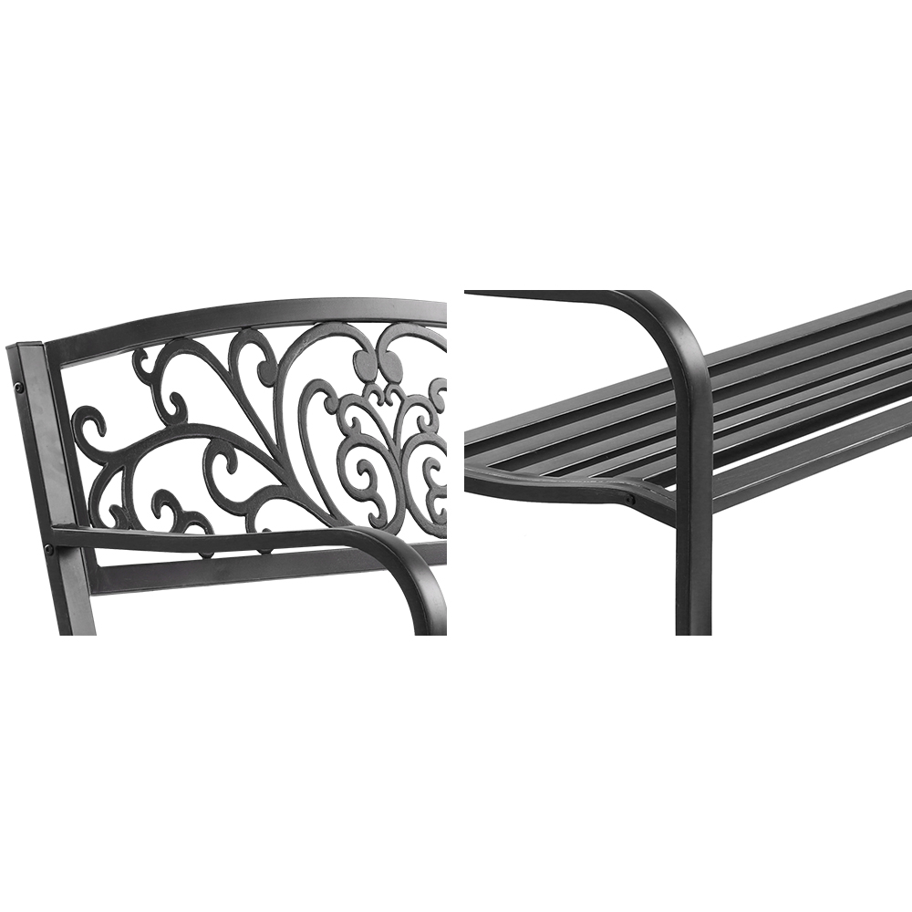 Gardeon Steel Vintage Garden Bench 3-Seater view 3