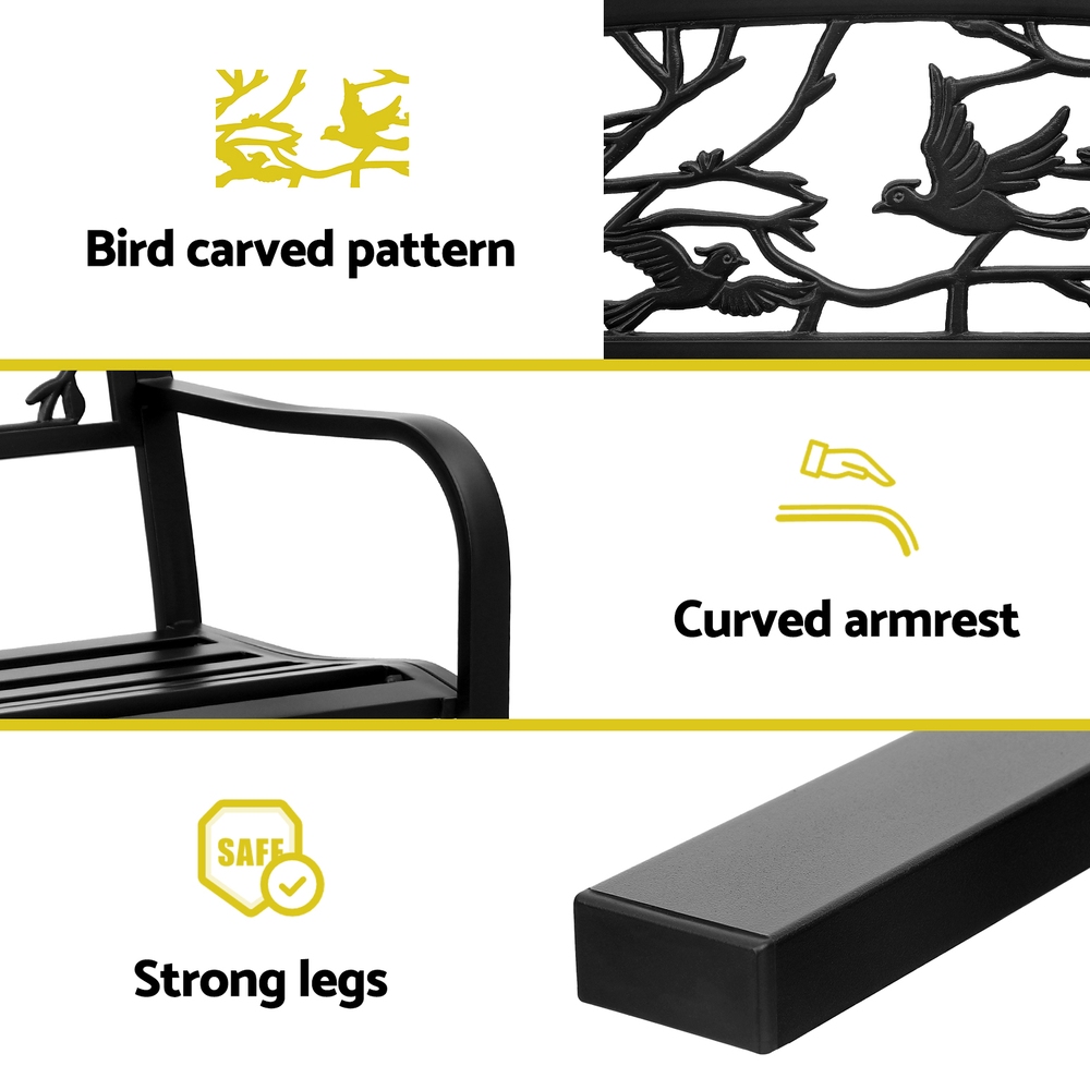 Gardeon Steel Outdoor Bench 3 Seater view 5